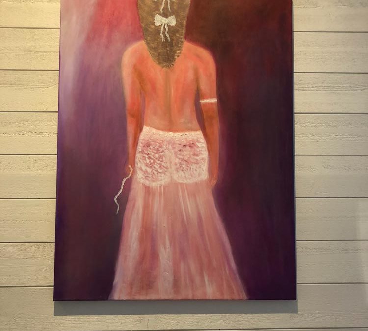 Läggdags oljemålning 80×60  2300:-
