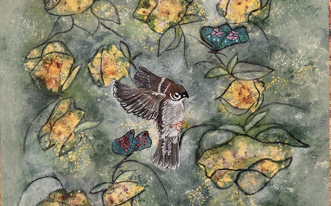 Not flying alone 50×50 akryl   2500:-