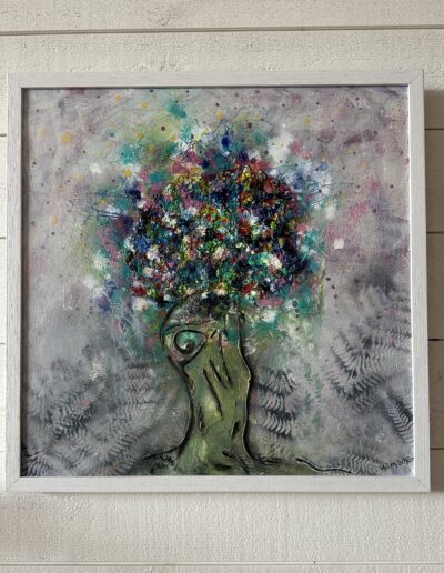 Color power tree 40x40 akryl inramad